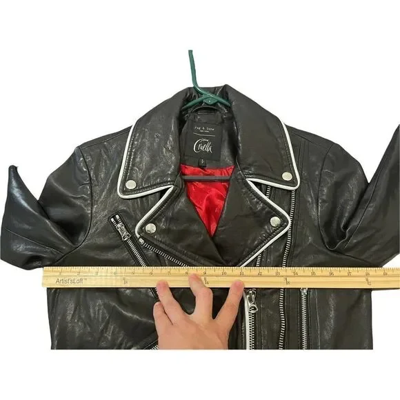 Rag & Bone Cruella Leather Moto Jacket 100% Lamb Leather Disney $1295 Size Small
